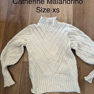 Catherine Malandrino Cream Turtleneck Sweater